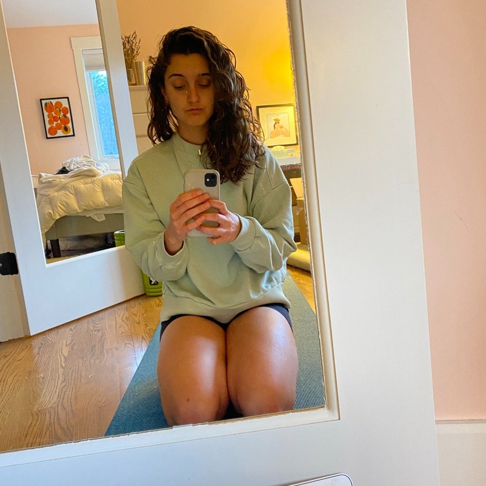 Everlane Track Oversized Crew in Sage